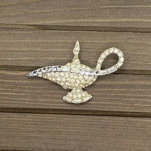 Vintage genie brooch with rhinestones, Disney Aladdin theme